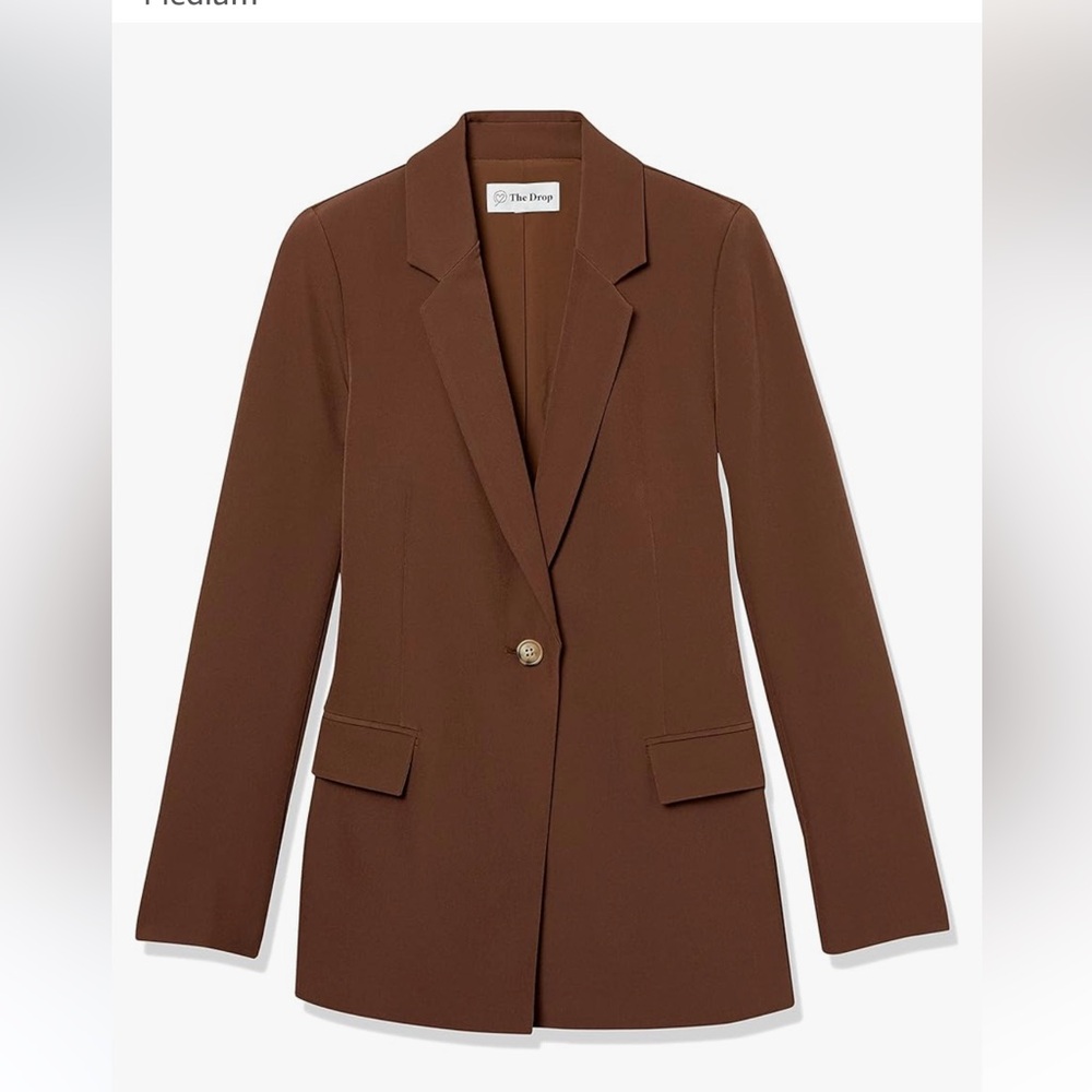 The Drop Blake Long Blazer Coffee Bean - Picture 4 of 4